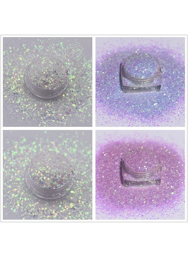 10 Boxes Set Uv Color Changing Powder Glitter Festival Rave Beauty Makeup Face Body Nail Art Decoration Uv 10C