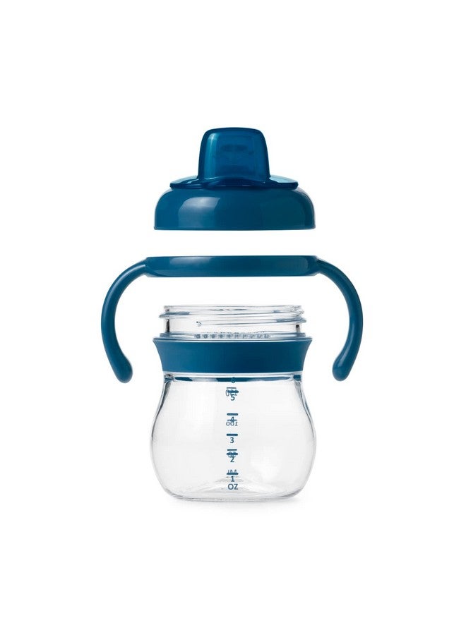 Tot Transitions Soft Spout Sippy Cup With Removable Handles Navy 6 Ounce