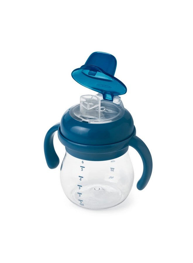 Tot Transitions Soft Spout Sippy Cup With Removable Handles Navy 6 Ounce