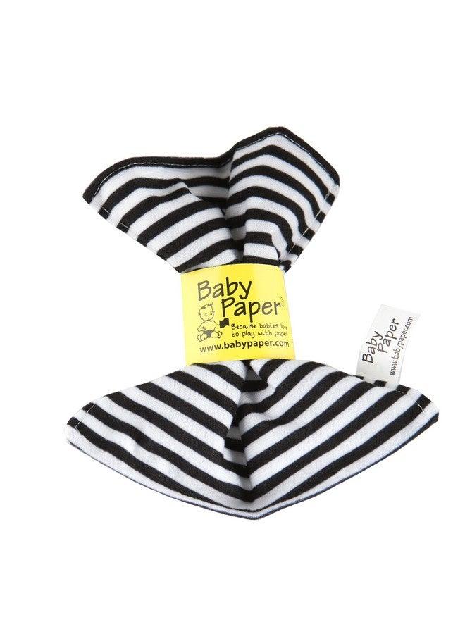 Aby Paper Crinkle Teether And Sensory Toy For Babies And Infants ; Black And White Stripes ; Nontoxic Washable ; Great For Baby Showers