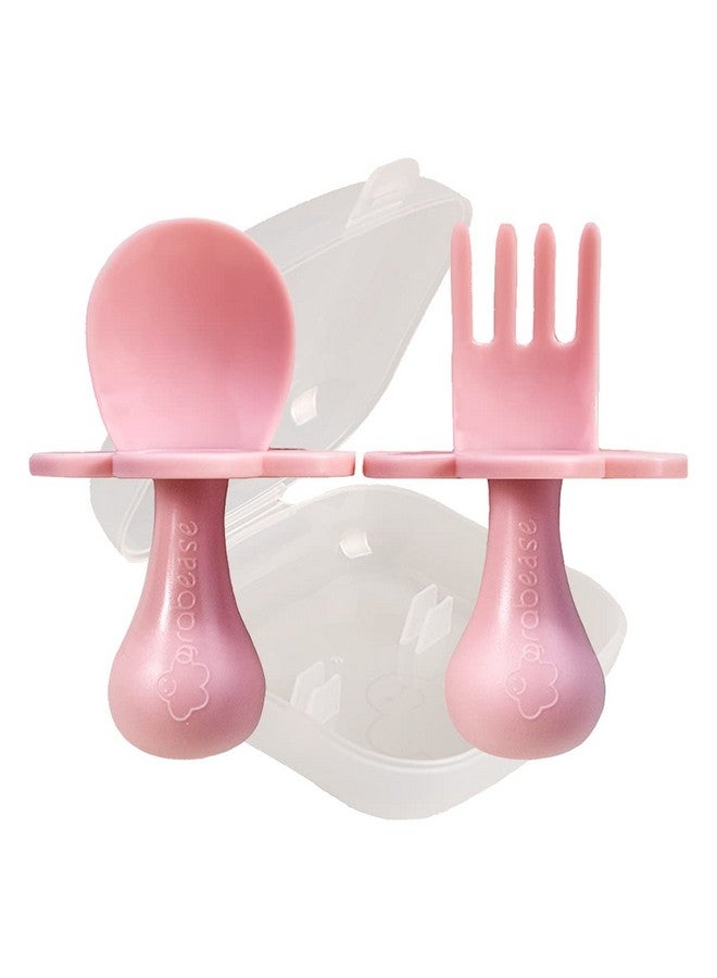 Toddler Utensils Baby Utensils Baby Forks For Self Feeding Bpafree & Phthalatefree For Baby & Toddler 1 Set Blush
