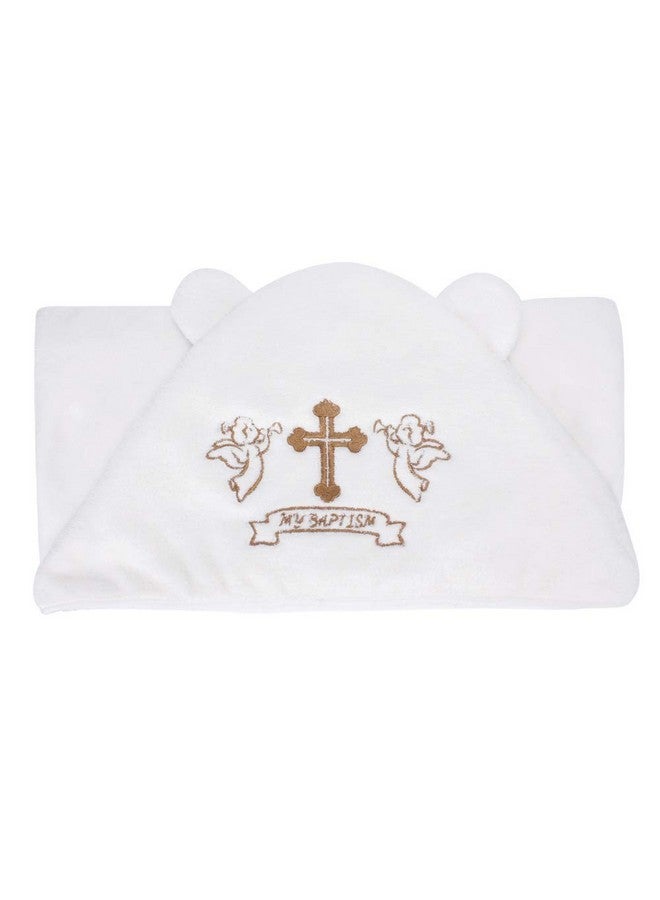 Unisex Baby Plush Hooded Bath Towels With Embroidery Cross And Cute Ears Baptism For Infants Toddlers & Kids