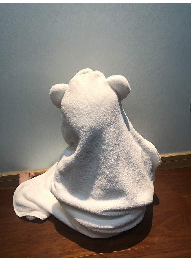 Unisex Baby Plush Hooded Bath Towels With Embroidery Cross And Cute Ears Baptism For Infants Toddlers & Kids