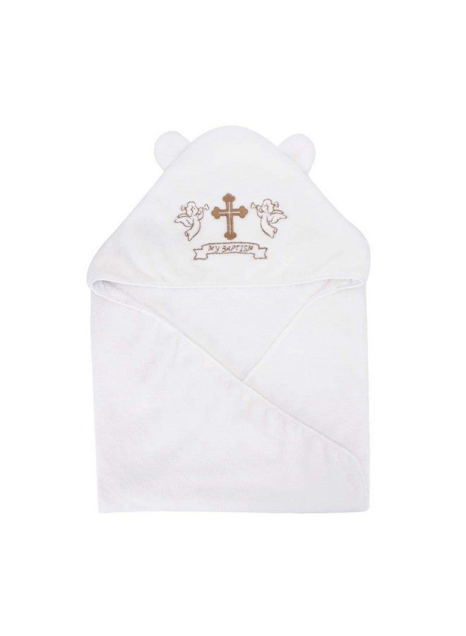 Unisex Baby Plush Hooded Bath Towels With Embroidery Cross And Cute Ears Baptism For Infants Toddlers & Kids