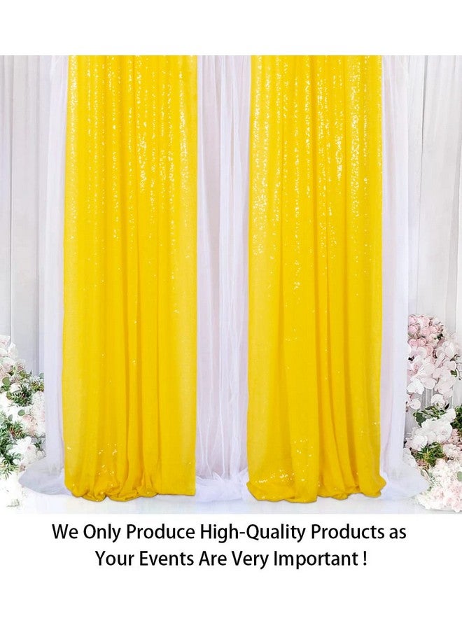 Sparkle Backdrop Curtain Yellow 2 Panels Set Sequin Photo Backdrop 2Ftx8Ft Sequin Backdrop Curtain Pack Of 21220S