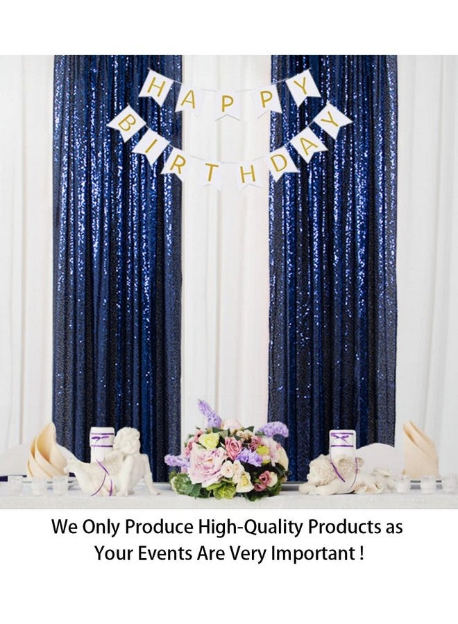 Sparkle Backdrop Curtain Navy Blue 2 Panels Set Sequin Photo Backdrop 2Ftx8Ft Sequin Backdrop Curtain Pack Of 21220S