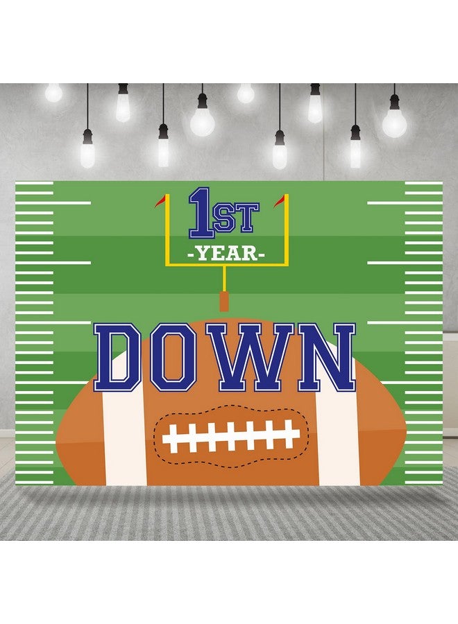 Football Themed 1St Birthday Backdrop Happy Birthday Party Decorations Boy First Year Down Photography Background For First Birthday Newborn Kids Banner Supplies Photo Booth Props 7X5Ft