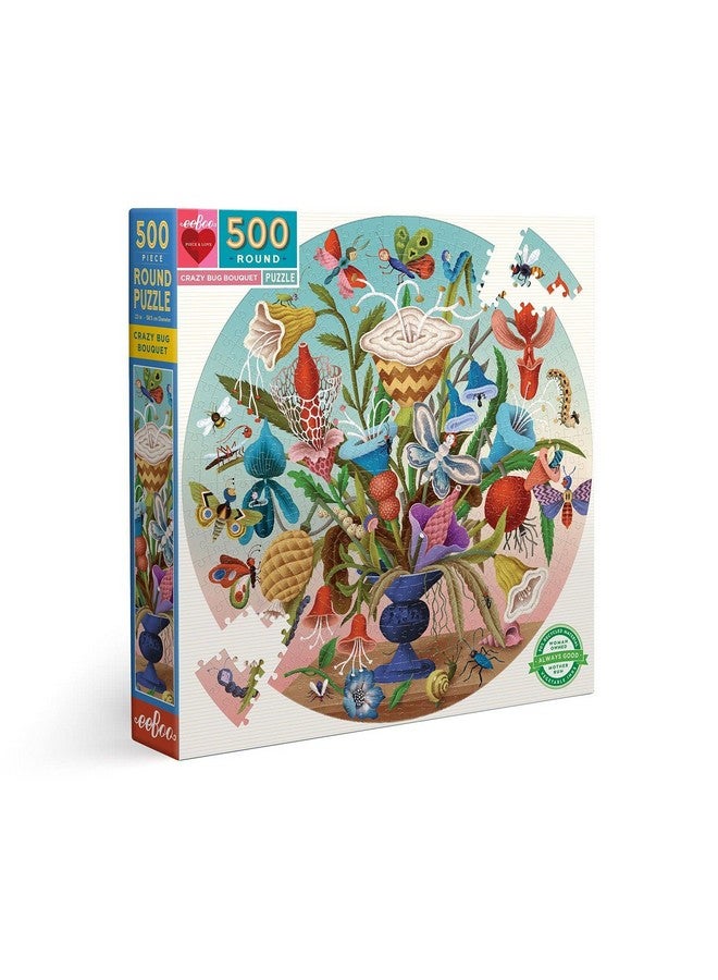 Puzzle Round Crazy Bug Bouquet 500 Pieces