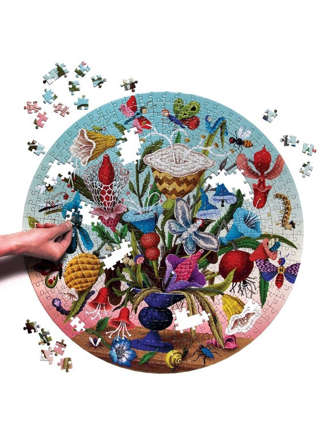 Puzzle Round Crazy Bug Bouquet 500 Pieces