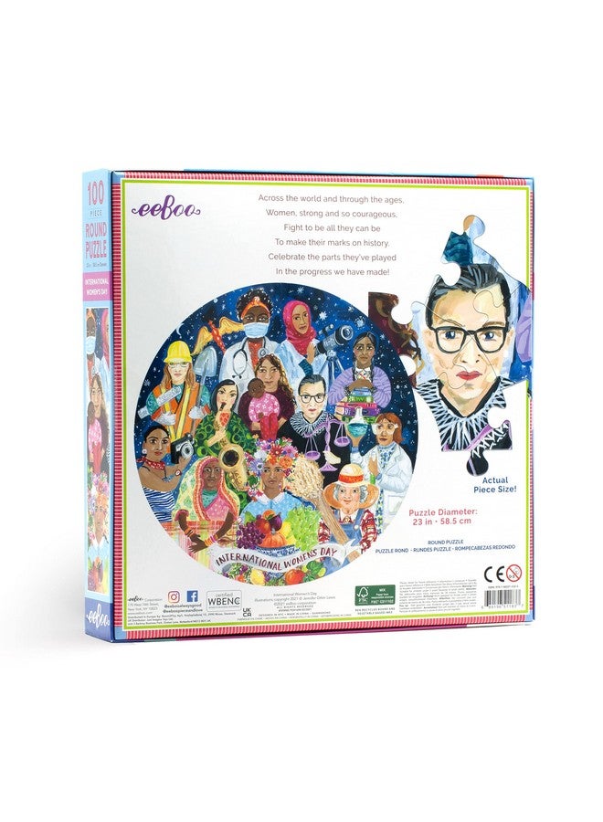 : International Women'S Day 100 Piece Round Puzzle Perfect Project For Little Hands Aids In Development Of Pattern And Shape Offers Children A Challenge
