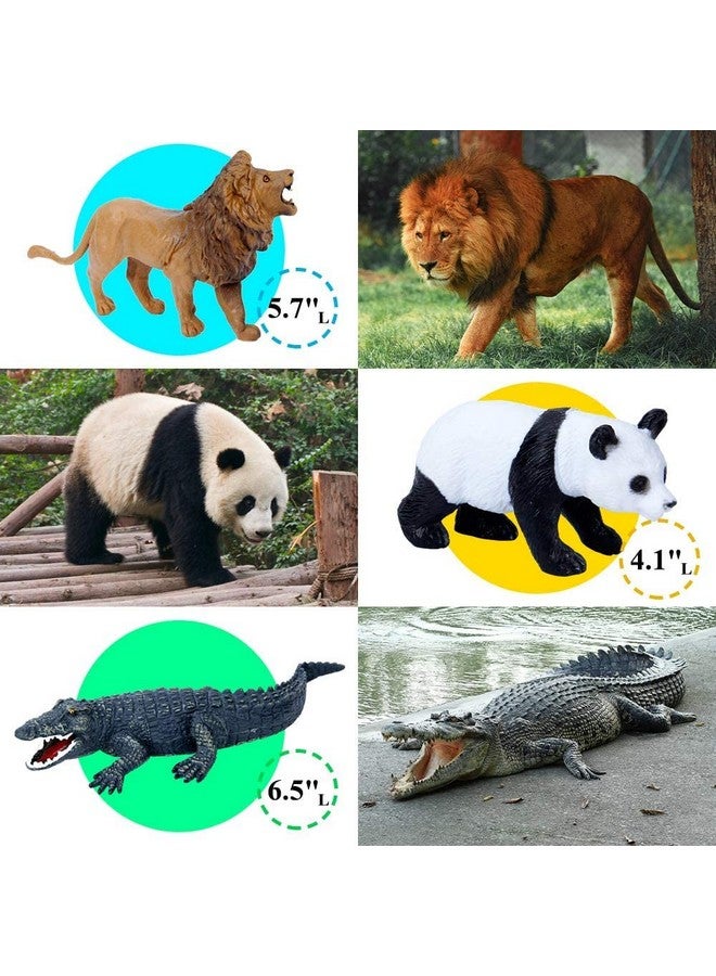 12 Pcs Safari Animals Figures Toys W/ 57X38.6’’ Large Activity Play Mat Realistic Jumbo Jungle Wild Zoo Animals Figurines Playset W/Elephant Giraffe Lion For Kids Boys