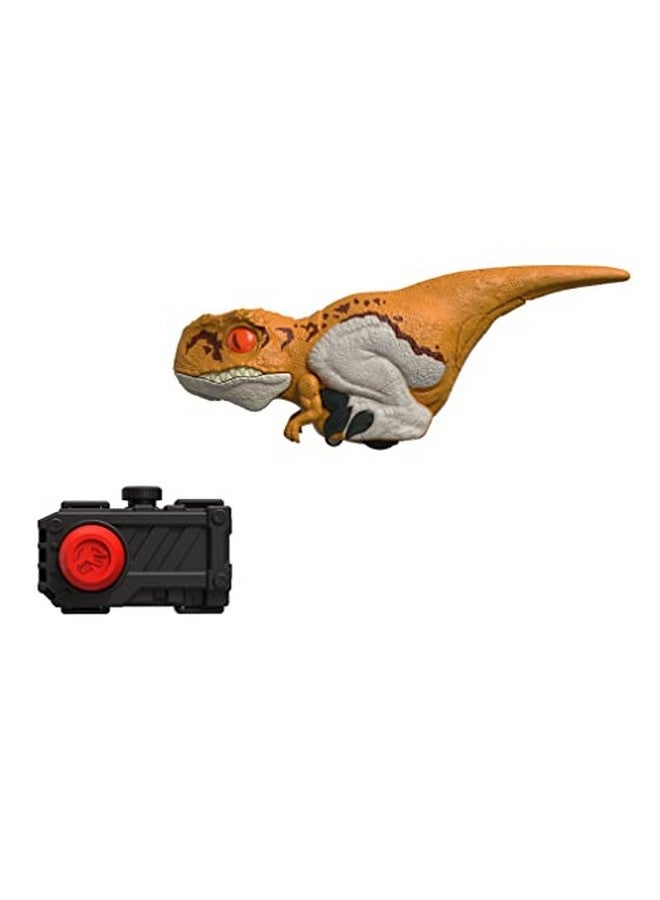 Jurassic World Dominion Uncaged Click Tracker Atrociraptor Tiger Interactive Toy Dino With Motion & Sound Clicker Control