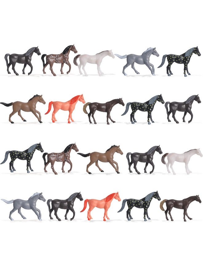 20 Pieces Plastic Small Toy Horses Bulk Mini Horse Party Favors Miniature Horse Figurines Horse Party Decorations Realistic Plastic Horse Model Toy Gift For Girls Boys Horse Club