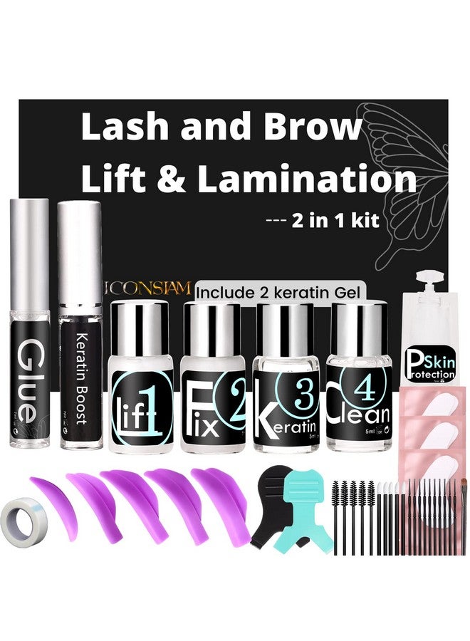 Eyelash Lift And Eyebrow Lamination 2 In 1 Kit Easy Diy 5 Minutes Curl Eyelash Lift Long Lasting A Month Professional Make Lash And Brow More Volume 6 Weeks