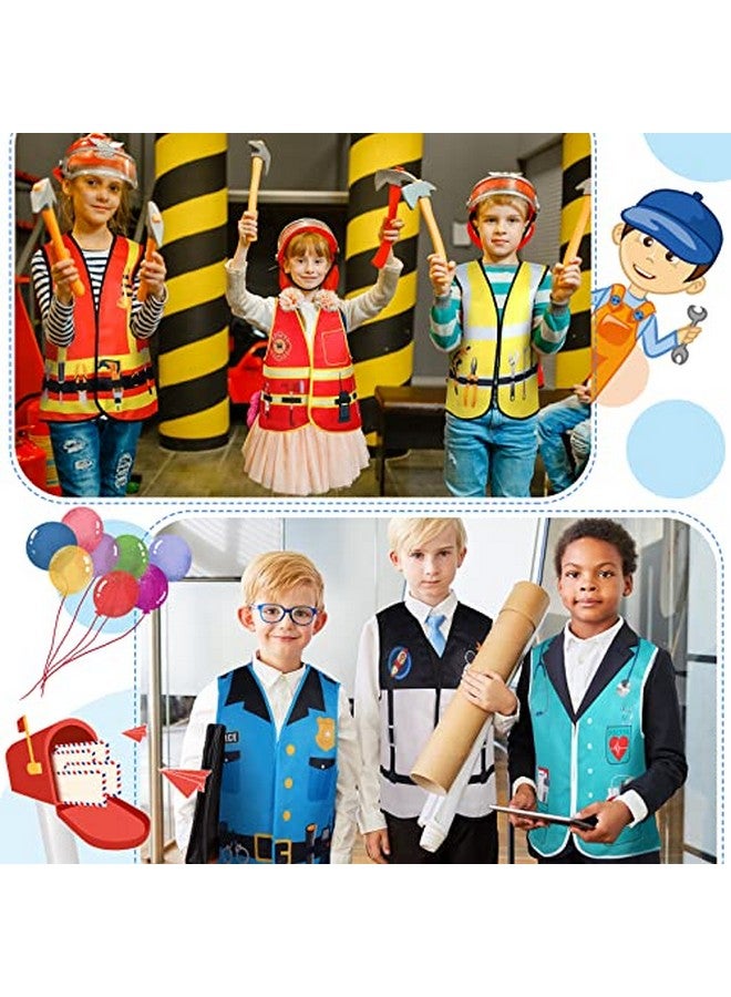 20 Pcs Kids Community Helper Dress Up Vest Career Costumes Role Play Career Cosplay Clothes Pretend And Play Costume For Kids Dress Up Doctor Police Fireman Car Racer Cowboy Farmers Worker Pirate