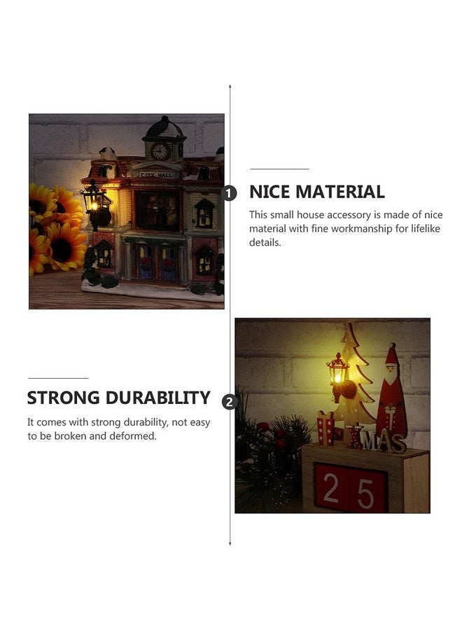 2Pcs Dollhouse Led Wall Sconces 1: 12 Scale Wall Lamp Simulation Miniature Furnitures For Diy Dollhouse Living Room Mini Toy Wall Lamp Models Black