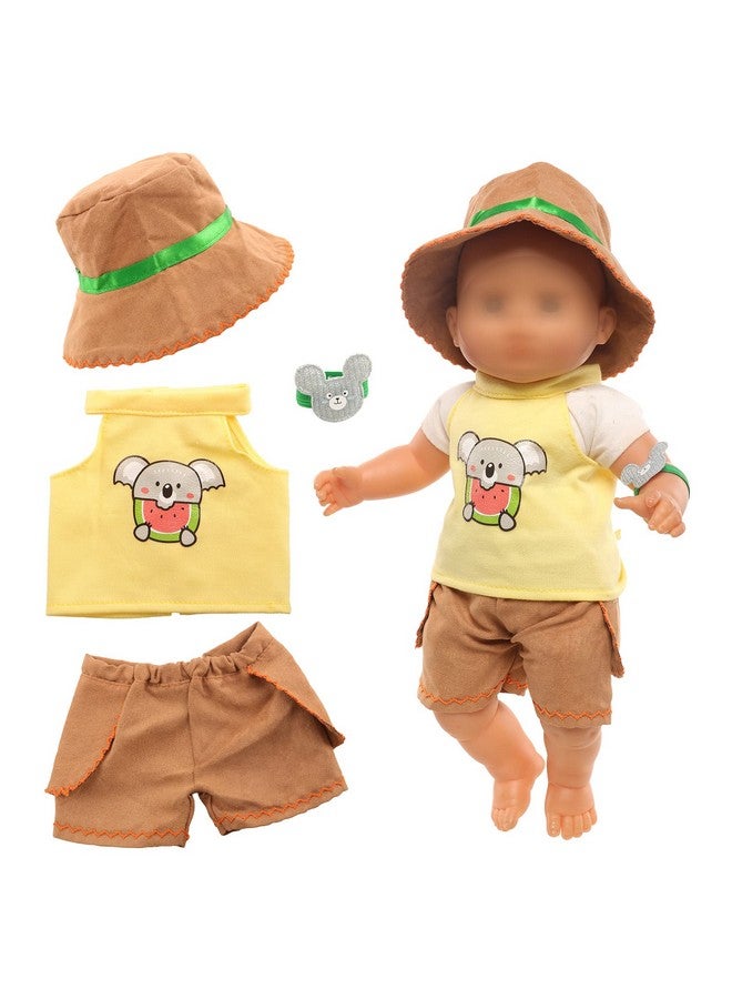 1417 Inch Baby Doll Clothes Jungle Exploration Suits 3Pcs With Top And Trousers And Hat For 15 Inch Girl Doll Outfits For 3 Years Old Baby Doll Clothes