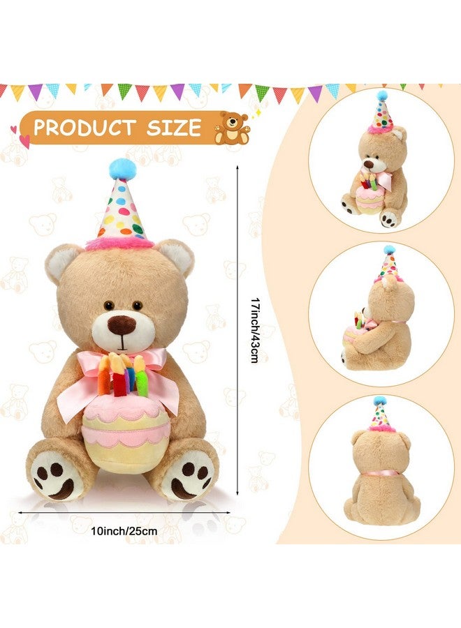 20 Inches Plush Birthday Bear Stuffed Animal Happy Birthday Bear With Cake Stuffed Bear Plush Toy For Kids Boys Girls Birthday Gifts Party Decorations