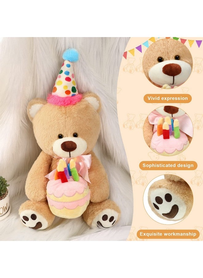 20 Inches Plush Birthday Bear Stuffed Animal Happy Birthday Bear With Cake Stuffed Bear Plush Toy For Kids Boys Girls Birthday Gifts Party Decorations