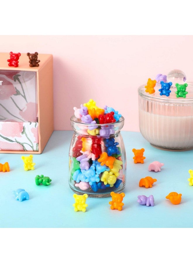 200 Pcs Mini Baby Bear Counters，Plastic Bears，Small Counting Classification Bear Counter Children Education Learning Number Color Recognition Toy10 Colors（0.55 X 0.62 In）