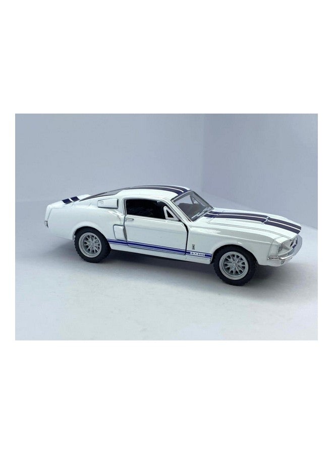 1967 Ford Shelby Mustang Gt500 White 1:38 Scale 5 Inch Die Cast Model Toy Race Car W/Pullback Action