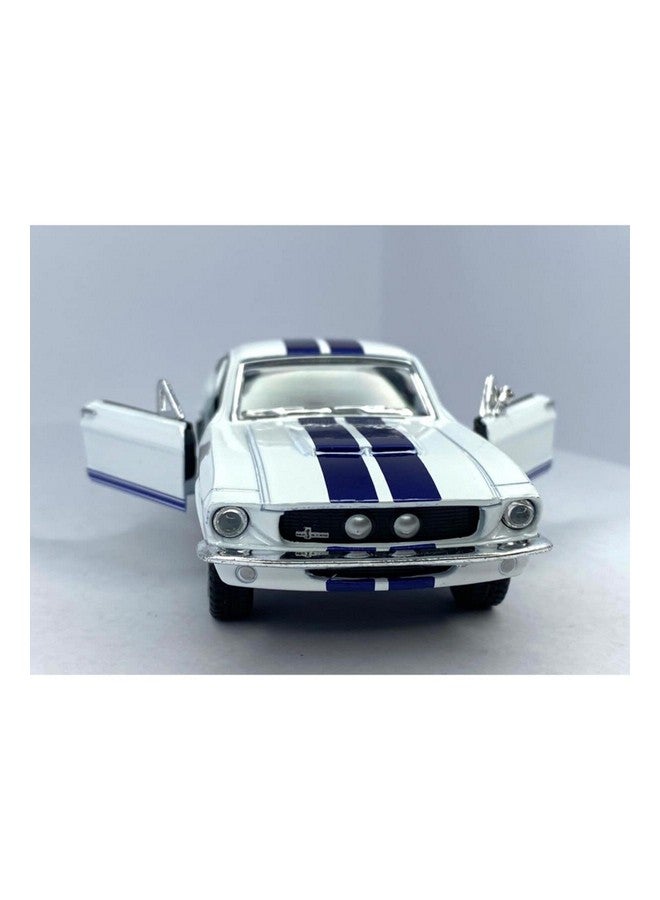 1967 Ford Shelby Mustang Gt500 White 1:38 Scale 5 Inch Die Cast Model Toy Race Car W/Pullback Action