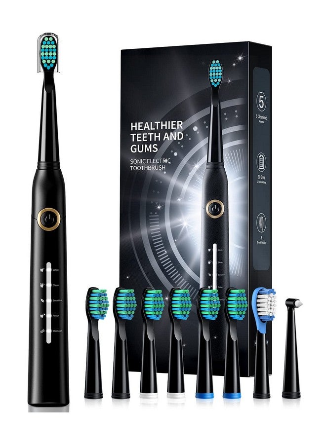 Sonic Electric Toothbrushes For Adults 8 Brush Heads Electric Toothbrush With 40000 Vpm Deep Clean 5 Modes Rechargeable Toothbrushes Fast Charge 4 Hours Last 30 Days