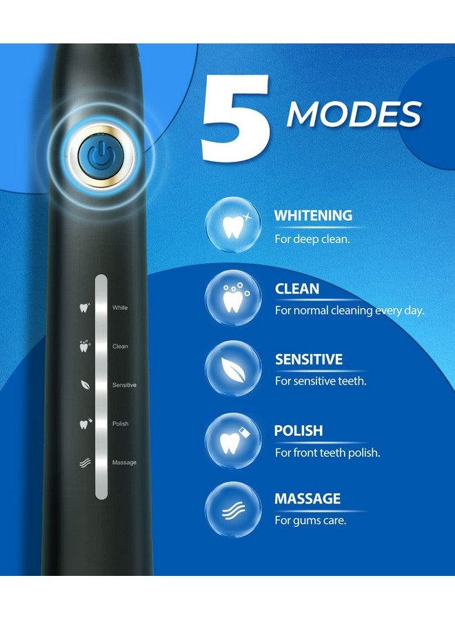 Sonic Electric Toothbrushes For Adults 8 Brush Heads Electric Toothbrush With 40000 Vpm Deep Clean 5 Modes Rechargeable Toothbrushes Fast Charge 4 Hours Last 30 Days