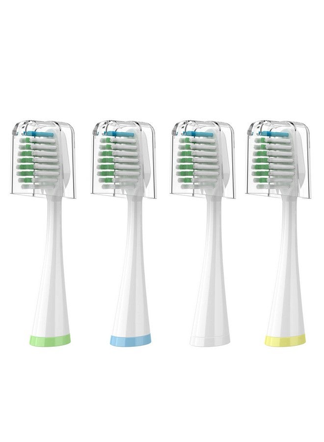 Replacement Toothbrush Heads For Water Pik Complete Care 5.0/9.0 (Cc01/Wp861) With Covers 4 Count White