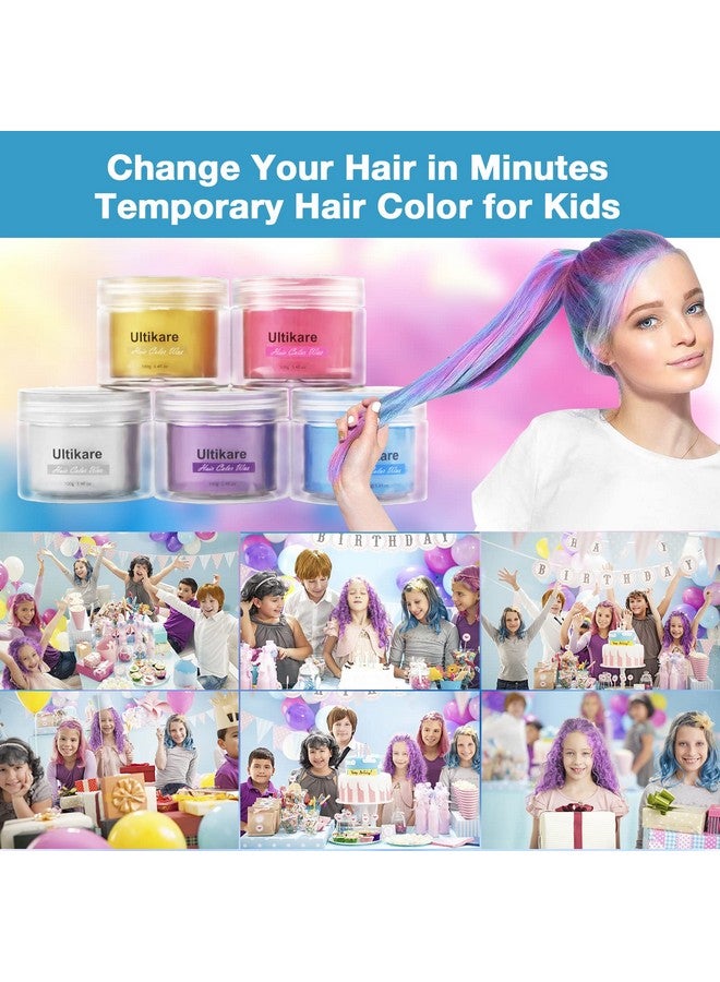 Temporary Hair Color For Kids Ultikare Blue Hair Dye Natural Styling Wax Color Instant Mud Cream Gel 3.4 Fl Oz Girl Gifts Party Cosplay Diy Children'S Day