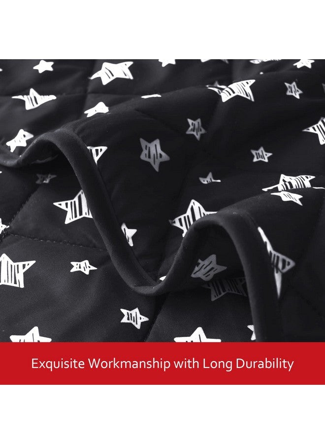 Toddler Comforter Down Alternative Lightweight Crib Comforter Quilted Kids Blanket With Black Star Print Ultra Soft And Comfortable Baby Comforter Toddler Quilt 39X47 Inches