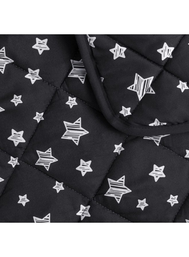 Toddler Comforter Down Alternative Lightweight Crib Comforter Quilted Kids Blanket With Black Star Print Ultra Soft And Comfortable Baby Comforter Toddler Quilt 39X47 Inches