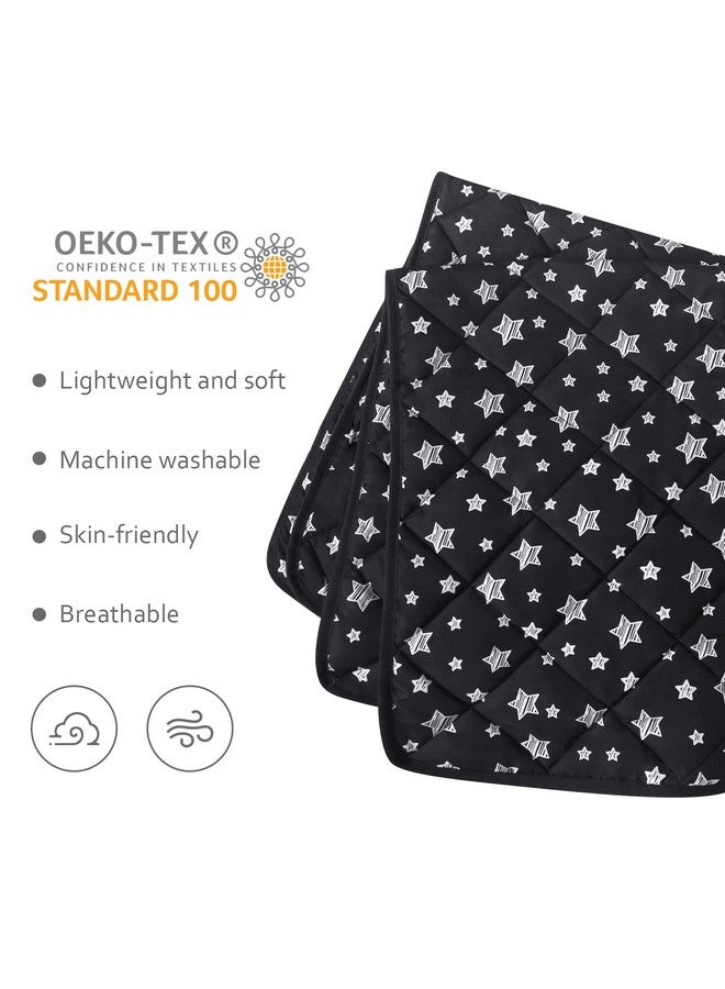 Toddler Comforter Down Alternative Lightweight Crib Comforter Quilted Kids Blanket With Black Star Print Ultra Soft And Comfortable Baby Comforter Toddler Quilt 39X47 Inches