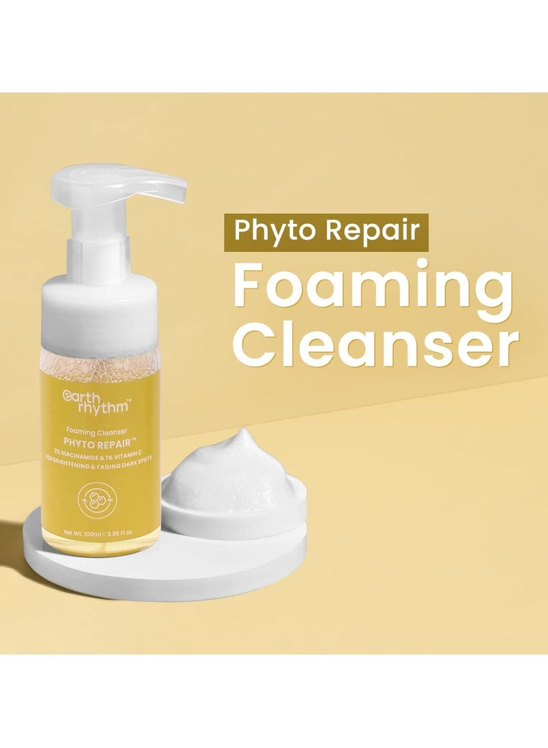 Earth Rhythm 2% Niacinamide Foaming Face Wash with 1% Vitamin C Brightens Skin 100ml