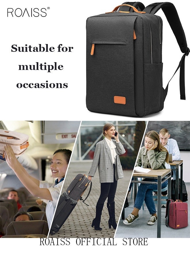 Functional Backpack Large Capacity Short Distance Travel Solid Color Design Light Business Style Student Backpack Computer Bag