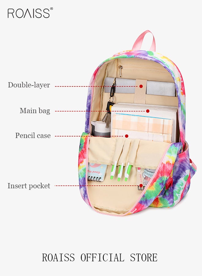 3 Piece Backpack Set Large Capacity Waterproof and Wear Resistant Same Color Series Lunch Bag and Pencil Case Large Capacity Storage Scientific Storage Simple Style Short Distance Travel Bag Student Backpack Laptop Bag