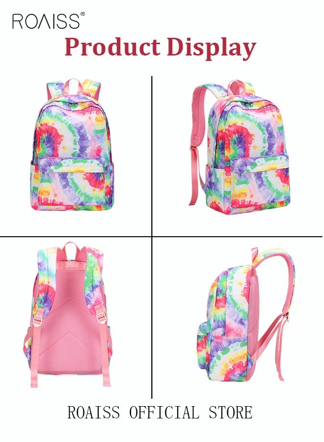 3 Piece Backpack Set Large Capacity Waterproof and Wear Resistant Same Color Series Lunch Bag and Pencil Case Large Capacity Storage Scientific Storage Simple Style Short Distance Travel Bag Student Backpack Laptop Bag