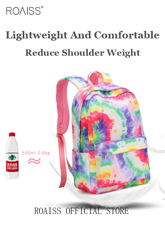 3 Piece Backpack Set Large Capacity Waterproof and Wear Resistant Same Color Series Lunch Bag and Pencil Case Large Capacity Storage Scientific Storage Simple Style Short Distance Travel Bag Student Backpack Laptop Bag