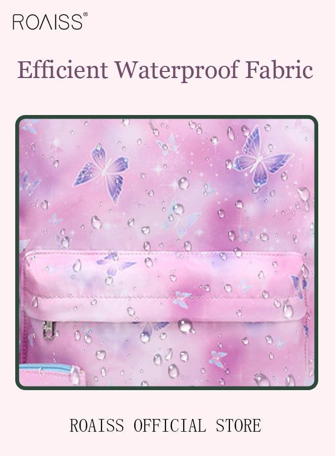 3 Piece Backpack Set Large Capacity Waterproof and Wear Resistant Same Color Series Lunch Bag and Pencil Case Large Capacity Storage Scientific Storage Simple Style Short Distance Travel Bag Student Backpack Laptop Bag