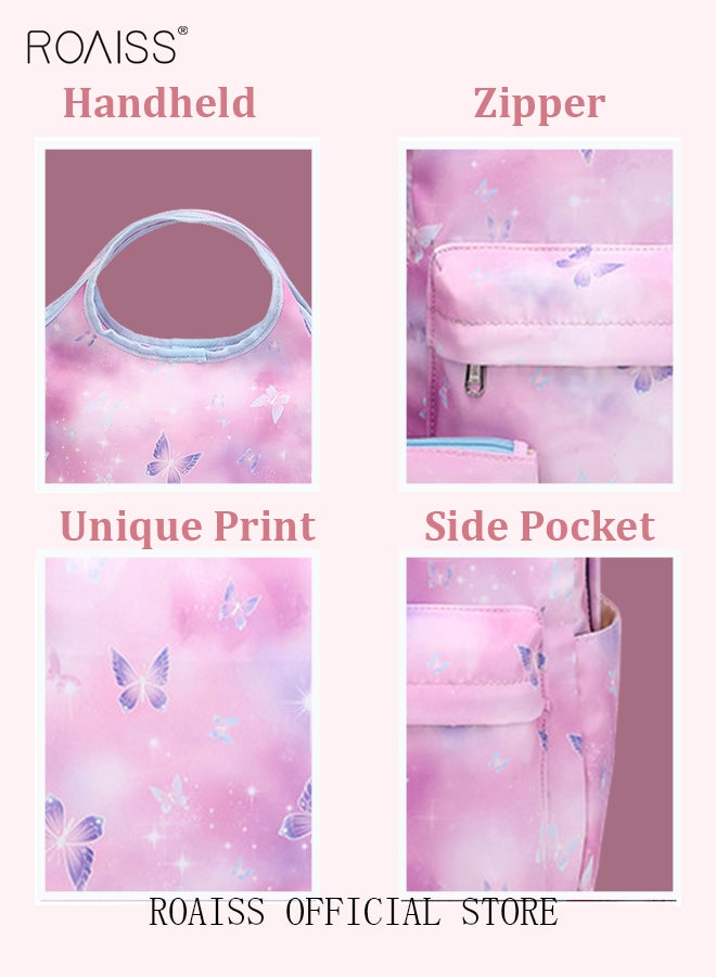 3 Piece Backpack Set Large Capacity Waterproof and Wear Resistant Same Color Series Lunch Bag and Pencil Case Large Capacity Storage Scientific Storage Simple Style Short Distance Travel Bag Student Backpack Laptop Bag