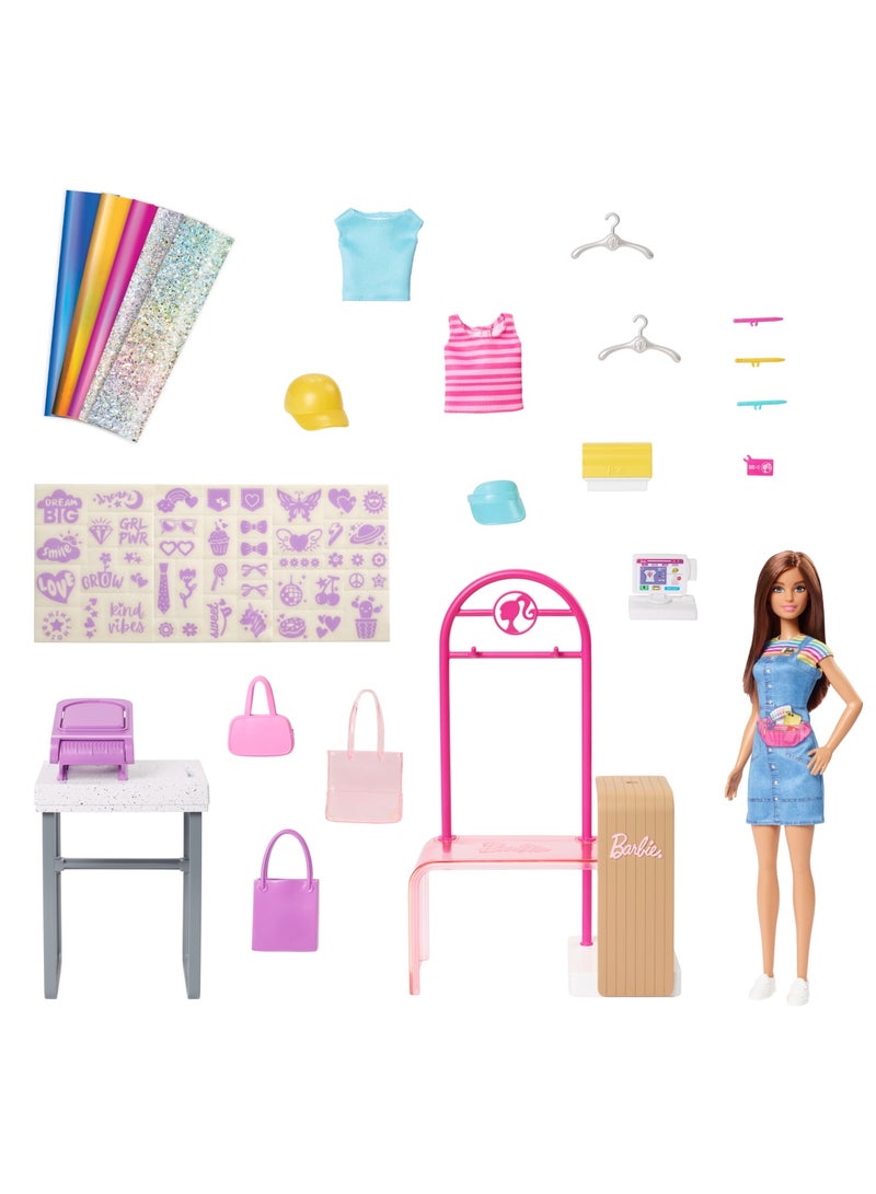 Make And Sell Boutique Playset With Brunette Doll, Foil Design Tools, Clothes And Accessories