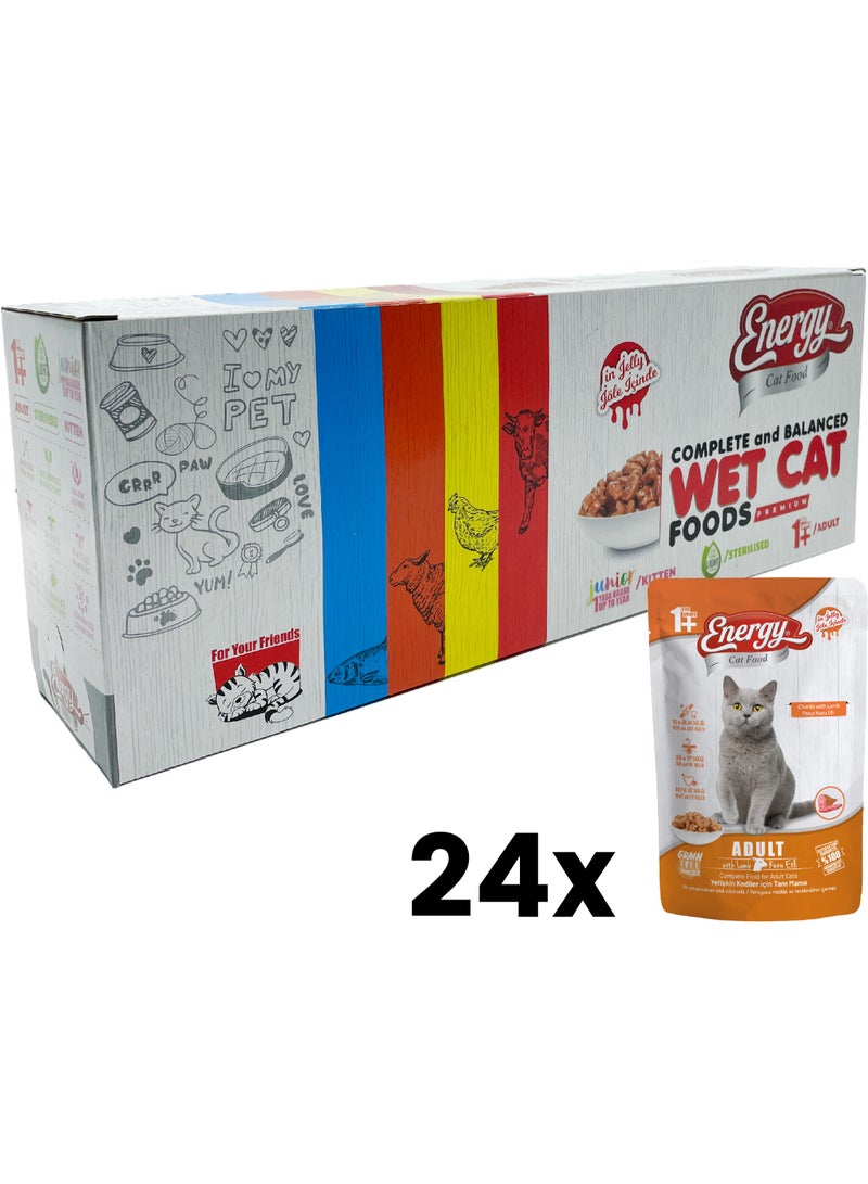 ENERGY adult wet cat food with lamb - 24 packets