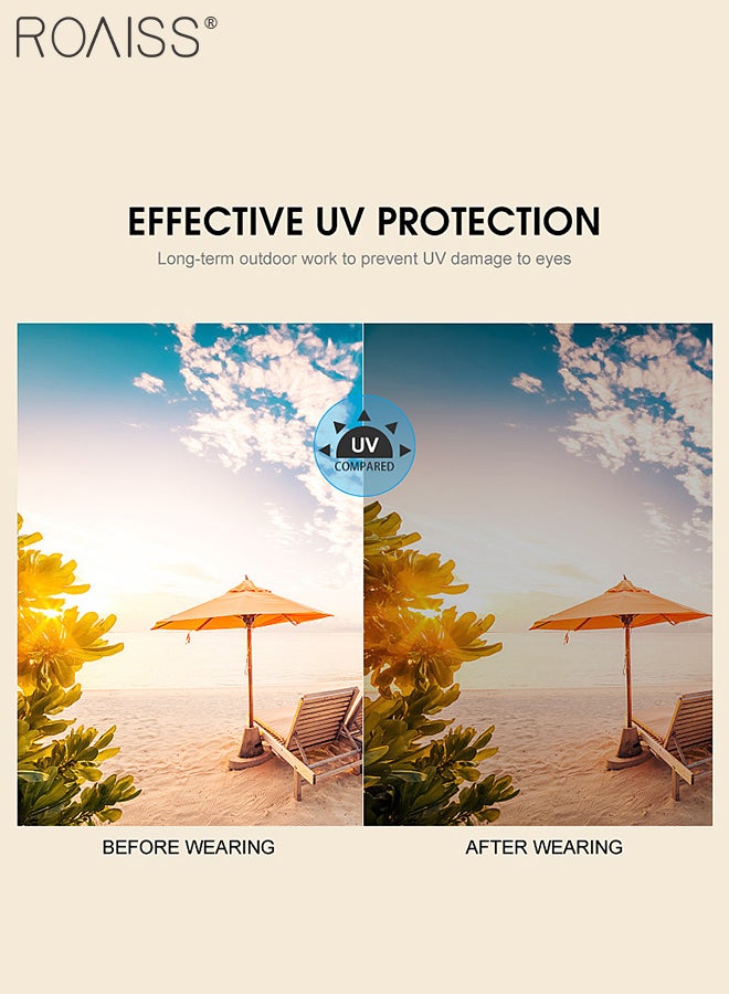 Cat Eye Sunglasses for Men Women, UV400 Protection Fashion Rimless Cool Square Sunglasses Anti-Glare Sun Shades with Glasses Case for Shopping Party Travel 58mm, Brown