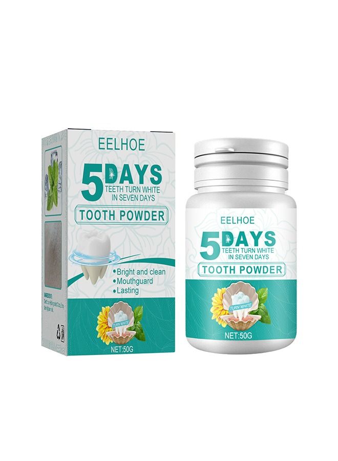 5 Days Organic Vegan Fluoride Free Remineralizing Tooth Cleaning Powder 50 gm