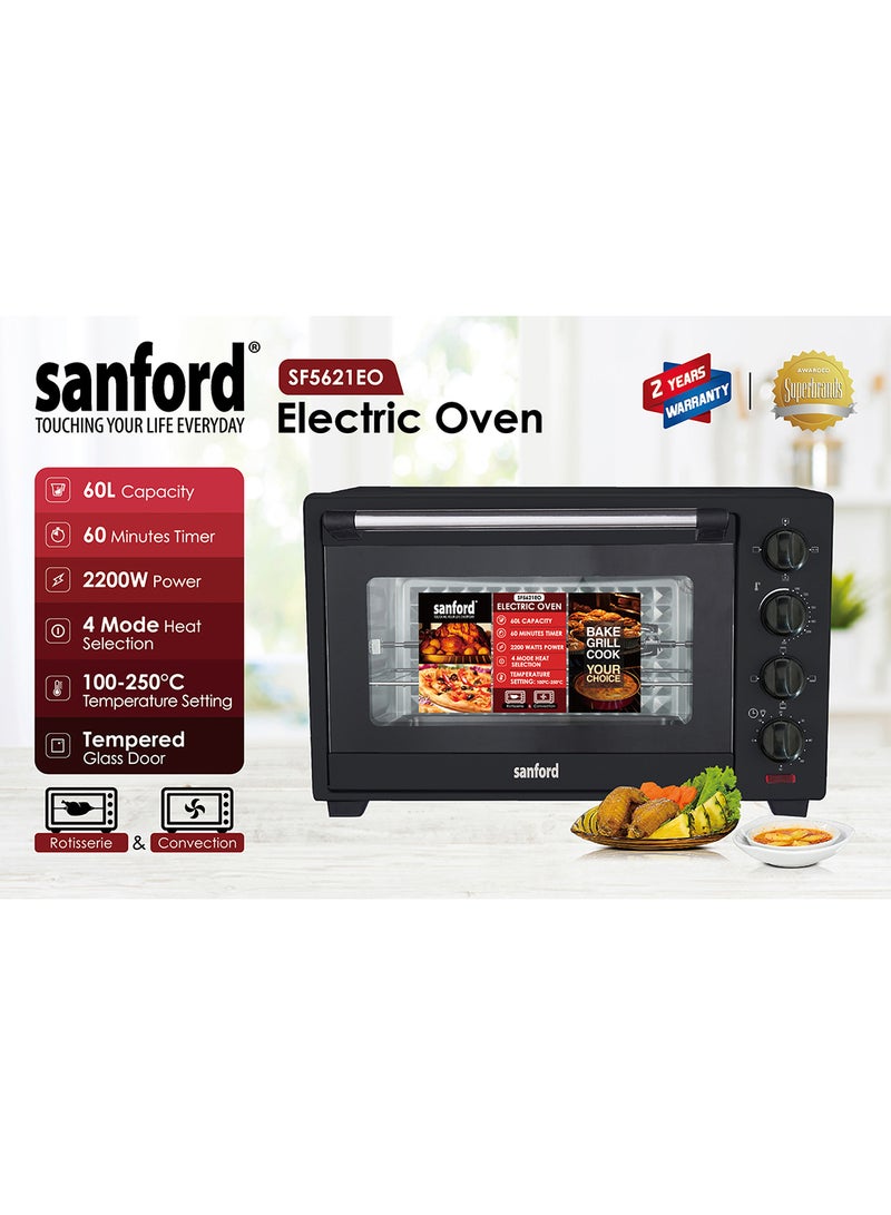 SANFORD ELECTRIC OVEN 60.0 LITRE 60 L 2000 W SF5621EO BS Black