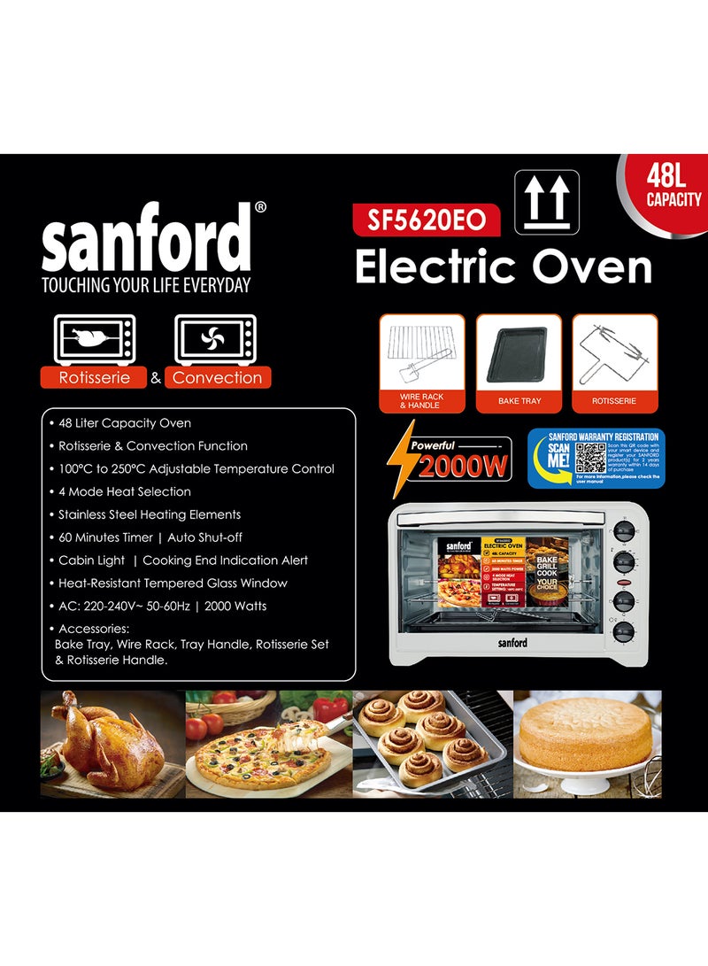 SANFORD ELECTRIC OVEN 48.0 LITRE 2000 WATTS 48 L 2000 W SF5620EO BS Black