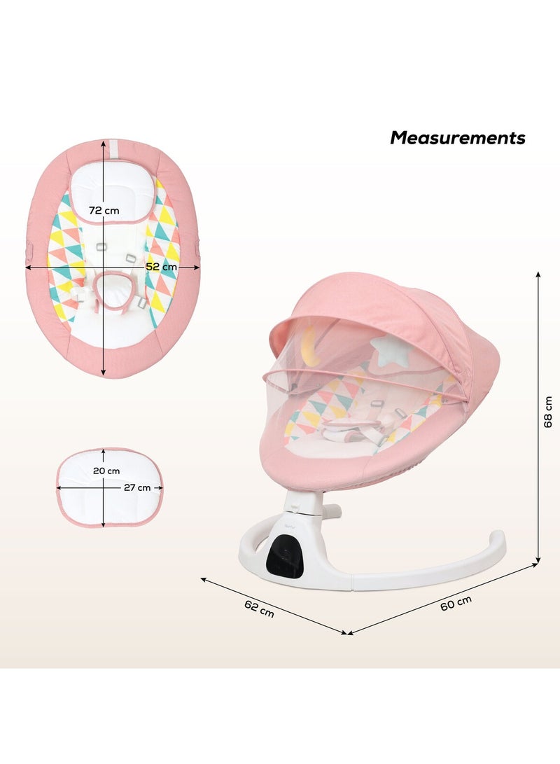 Nurtur Automatic Baby  Swing Chair   Swing Motion  Multi-Directional seat position song control  Bluetooth  Pink