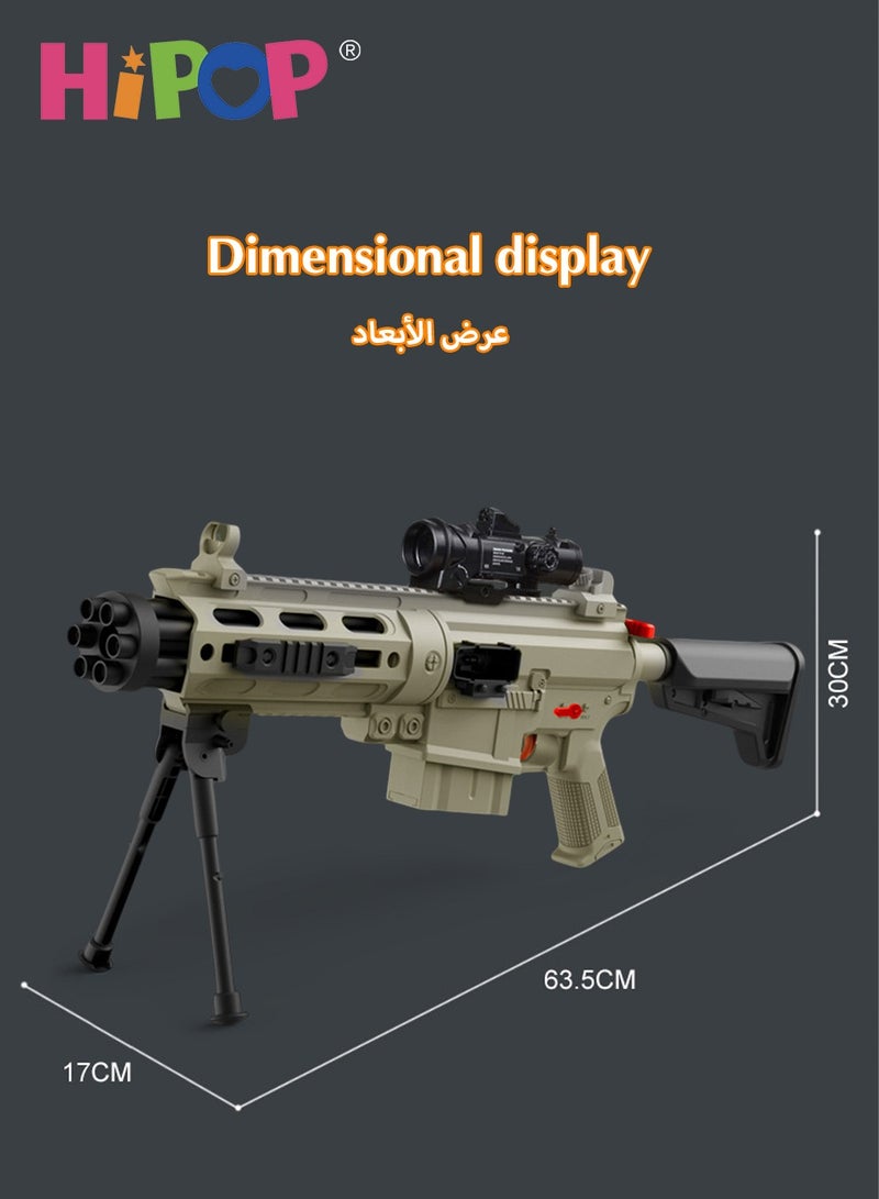 Rotating Gatling Toys Gun for Kids,Electric Gun Toy with Muzzle Simulation Rotation Function,Manual and Electric Dual Mode,30*Safe Soft Bullet,Kids Eeducational Model Gun Toy