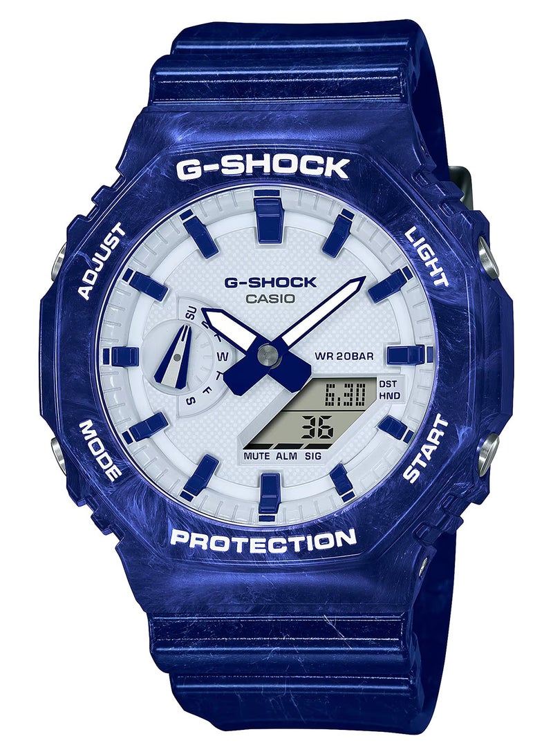 Men's Analog+Digital Resin Wrist Watch GA-2100BWP-2ADR - 42 Mm