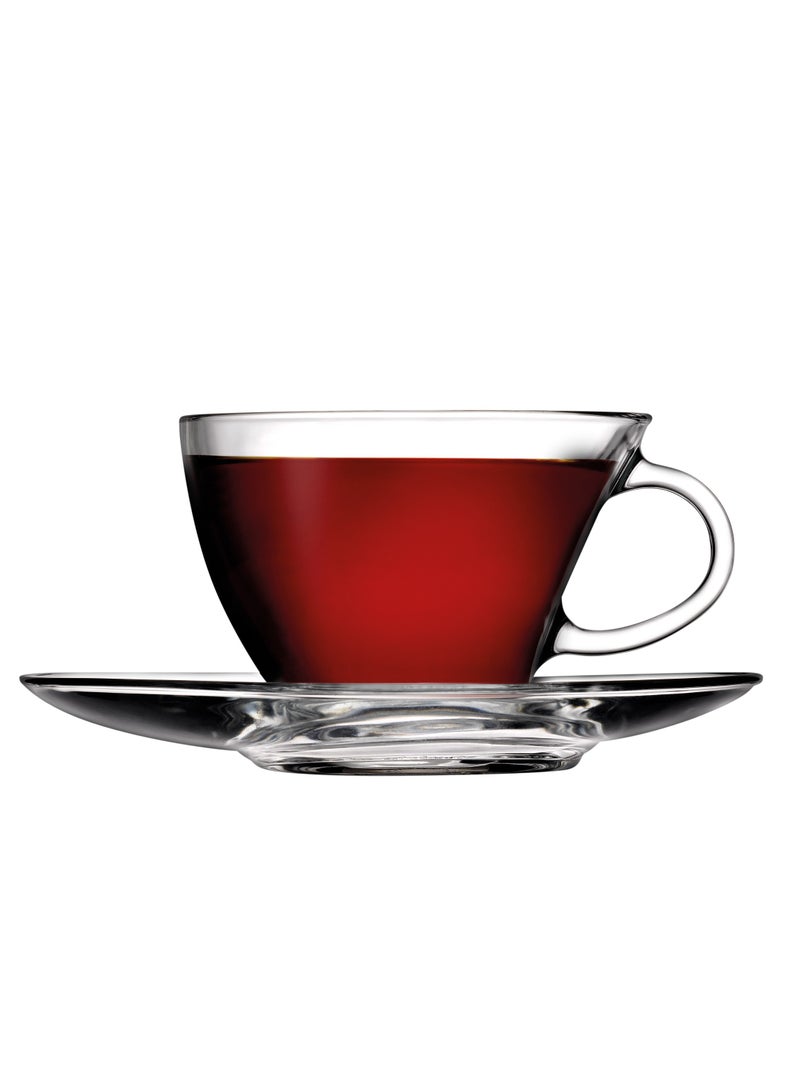 12-Piece Penguen Cup Set, 6 Cups & 6 Saucers, 230 ml Clear 230ml